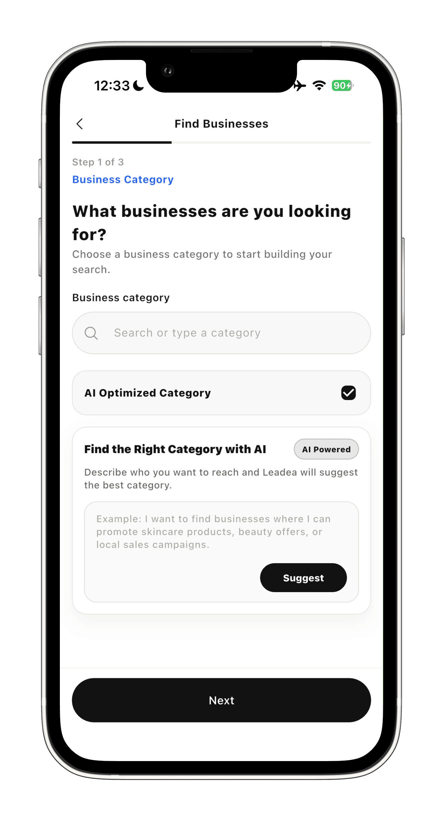 Leadea lead filtering and prospecting view