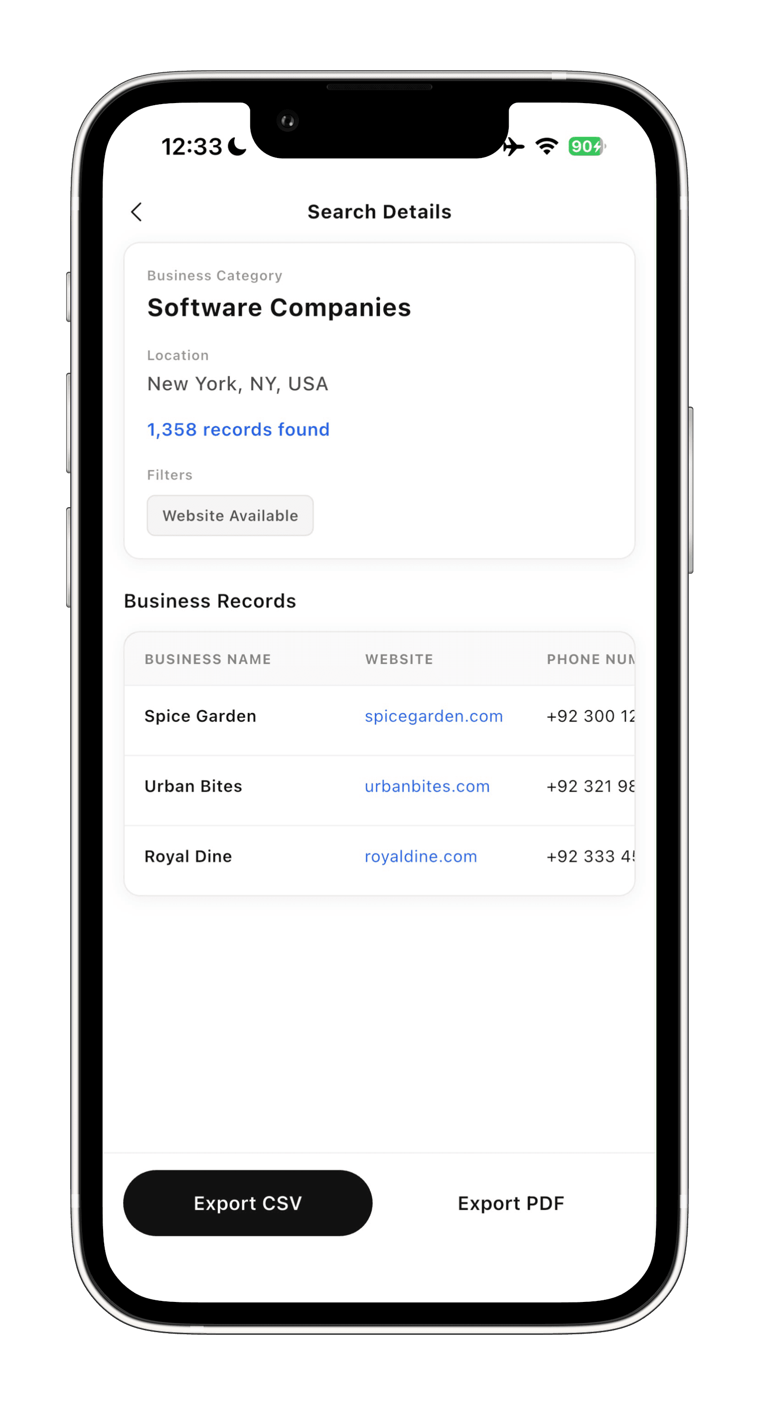 Leadea location-based business discovery